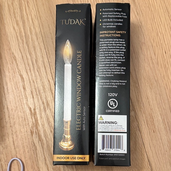 Electric Window Candle - White and Gold - Picture 2 of 3